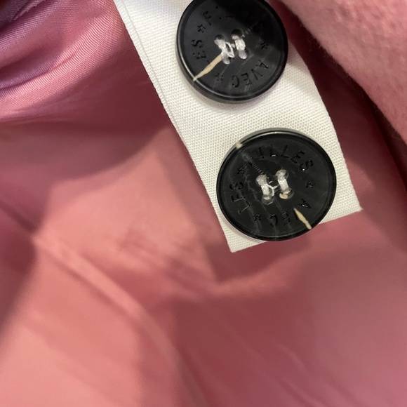 Avec Les Filles Fuzzy Pink Rose Long Double Breasted Coat - Picture 6 of 14